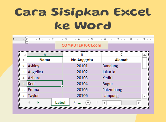 Cara Menyisipkan Lembar Kerja Excel Ke Word 1190