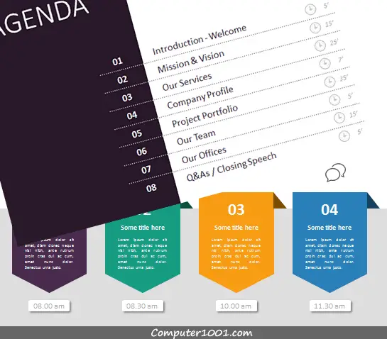 Slide Template Daftar Isi Agenda Presentasi Powerpoint Computer