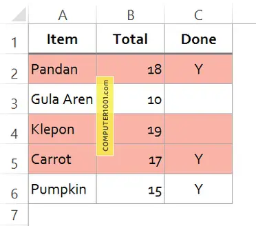 mewarnai excel otomatis