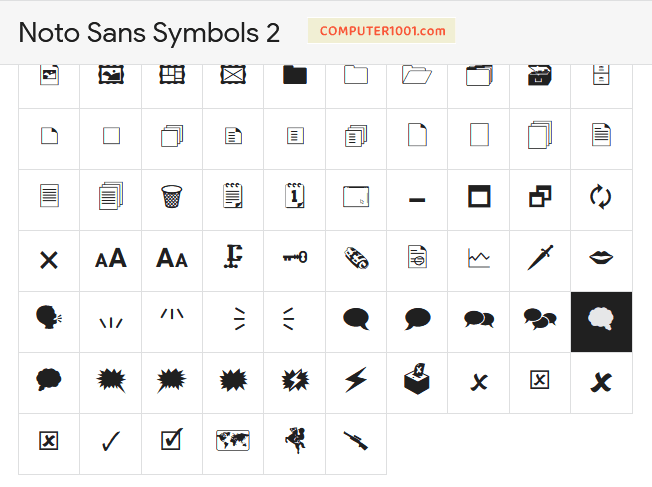 Noto sans symbols