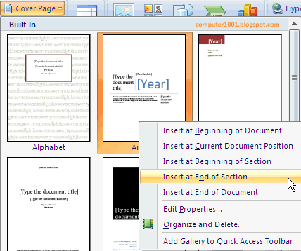 Cara Membuat Cover Page Di Word Computer 1001