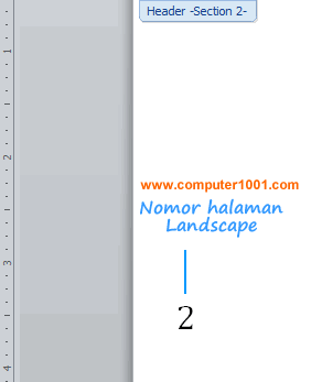 Cara Membuat Nomor Halaman Portrait Di Halaman Landscape Word Computer 1001